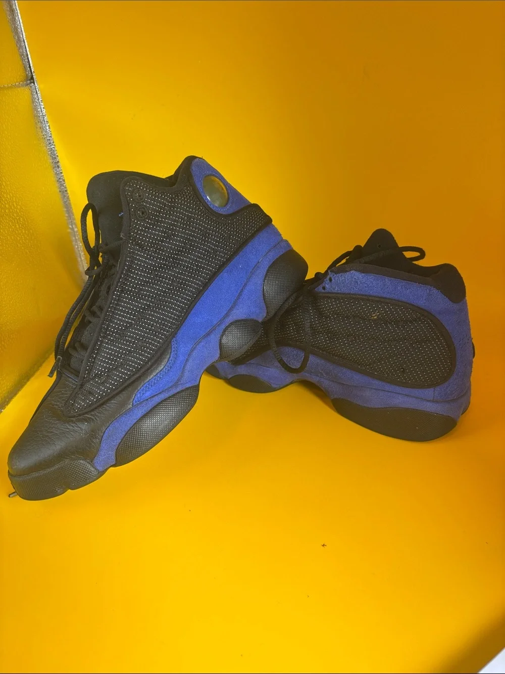 Black and Royal Blue High-Top Basketball Sneakers Air Jordan Retro Hyper  6Y